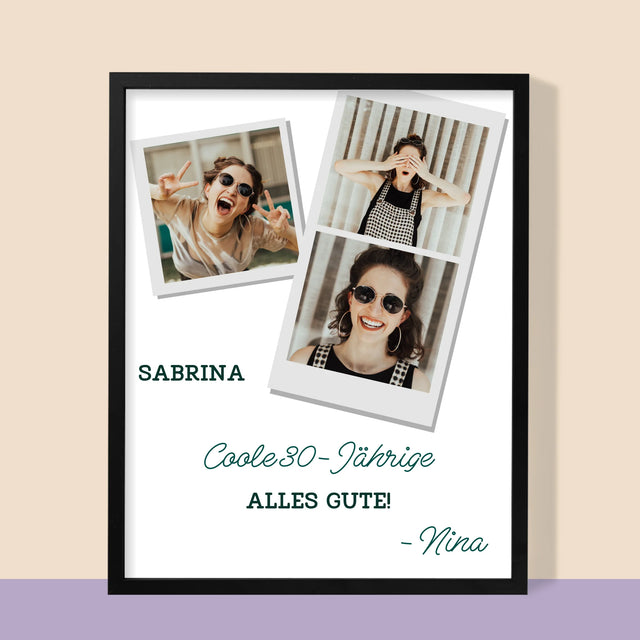 Fotocollage: Coole 30-Jährige - Druck Mit Rahmen 30X40