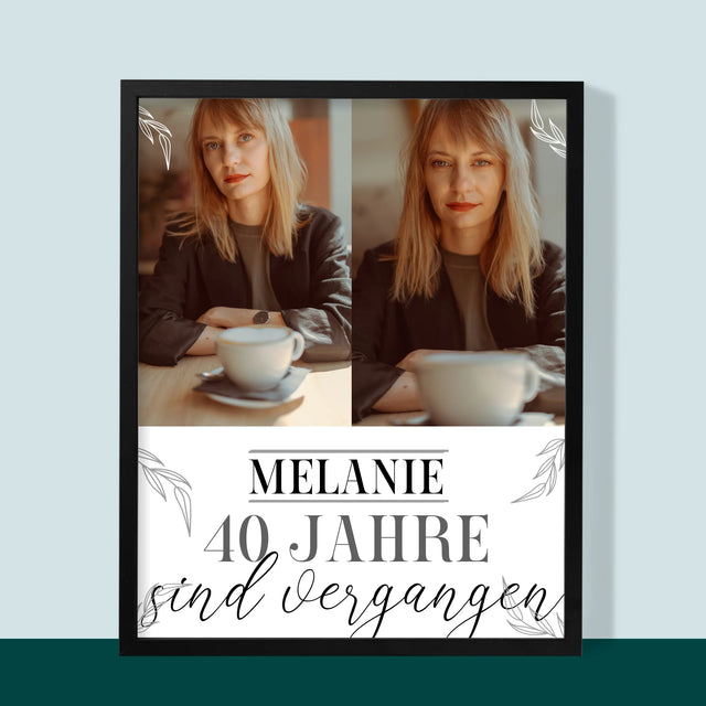 Fotocollage: 40 Jahre Vergangen - Druck Mit Rahmen 30X40