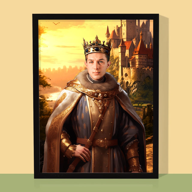 Königsporträt: König In Den Gärten - Druck Mit Rahmen 30X40