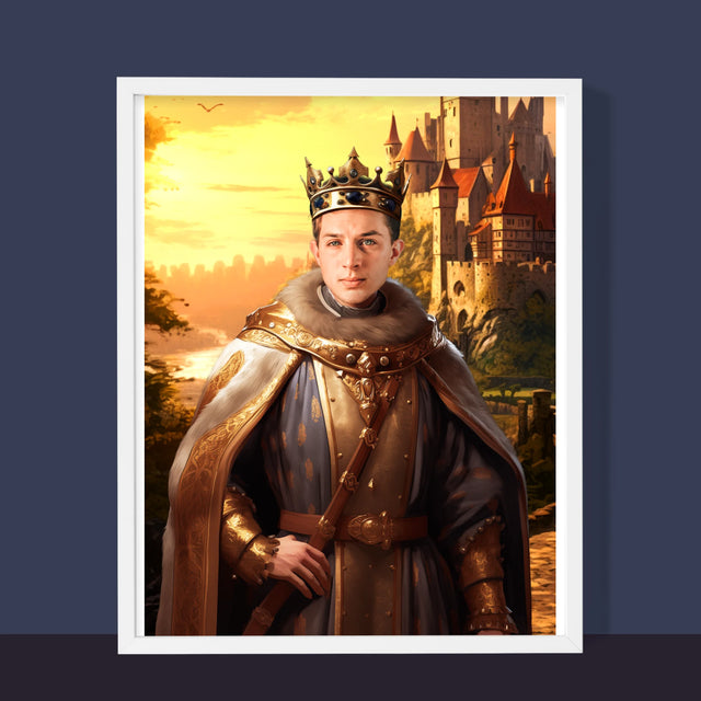 Königsporträt: König In Den Gärten - Druck Mit Rahmen 30X40