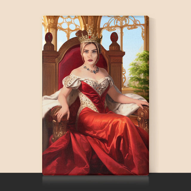 Königsporträt: Königin Auf Dem Thron - Druck Mit Rahmen 30X40