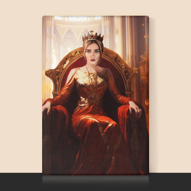 Königsporträt: Königin Im Thronsaal - Druck Mit Rahmen 30X40