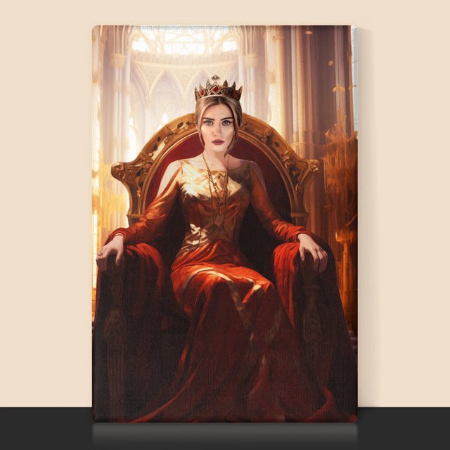 Königsporträt: Königin Im Thronsaal - Druck Mit Rahmen 30X40