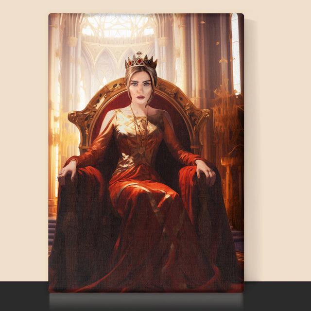 Königsporträt: Königin Im Thronsaal - Druck Mit Rahmen 30X40