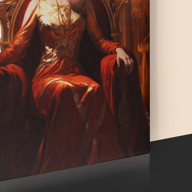 Königsporträt: Königin Im Thronsaal - Druck Mit Rahmen 30X40