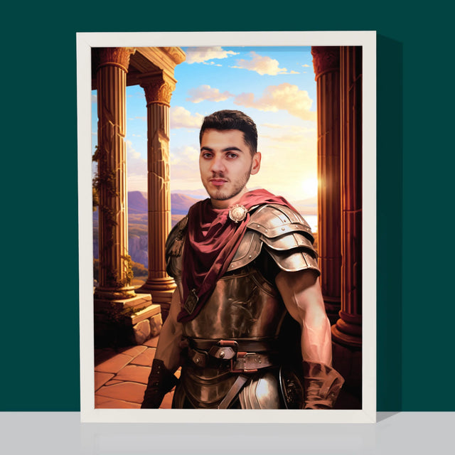 Königsporträt: Kämpfer - Druck Mit Rahmen 30X40