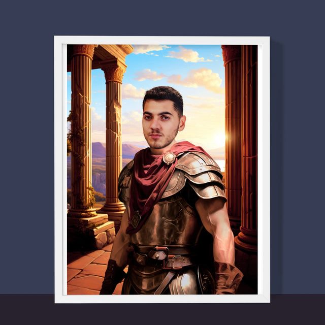 Königsporträt: Kämpfer - Druck Mit Rahmen 30X40