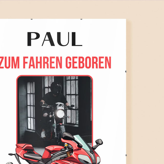 Foto Und Unterschrift: Zum Fahren Geboren - Poster
