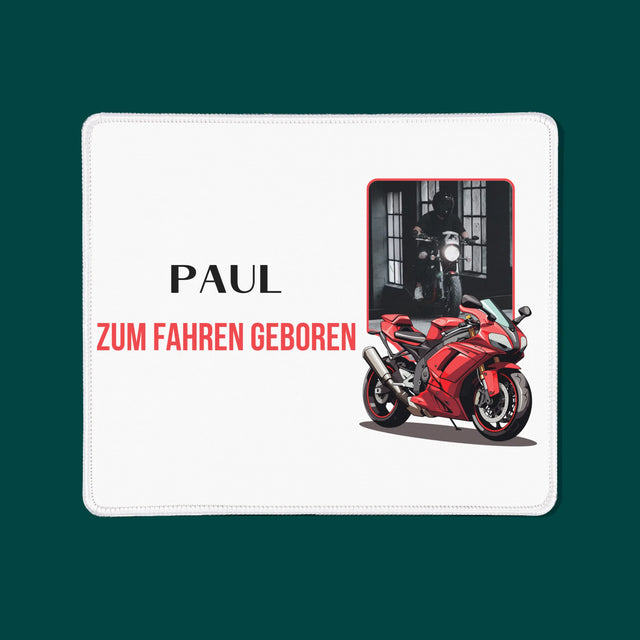 Foto Und Unterschrift: Zum Fahren Geboren - Mauspad