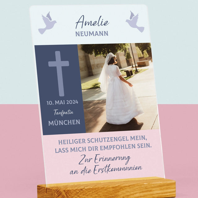 Foto Und Unterschrift: Schutzengel Kommunion - Druck Auf Acrylglas
