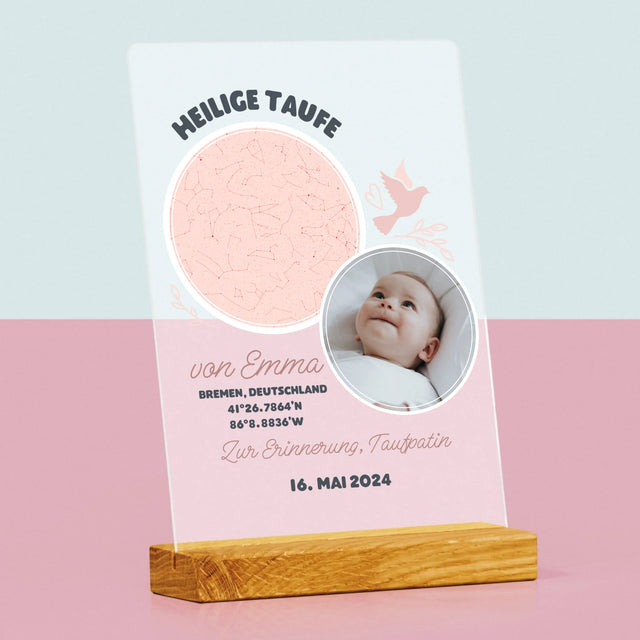 Sternkarte: Taufe - Druck Auf Acrylglas