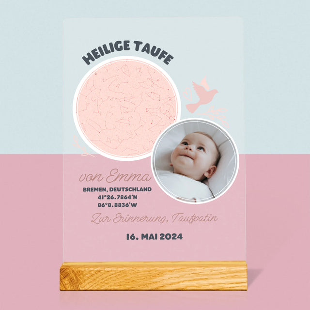 Sternkarte: Taufe - Druck Auf Acrylglas