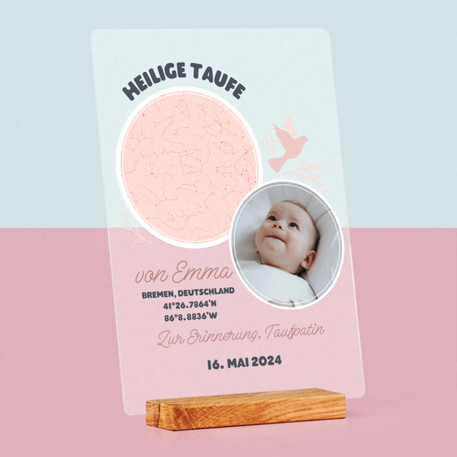 Sternkarte: Taufe - Druck Auf Acrylglas