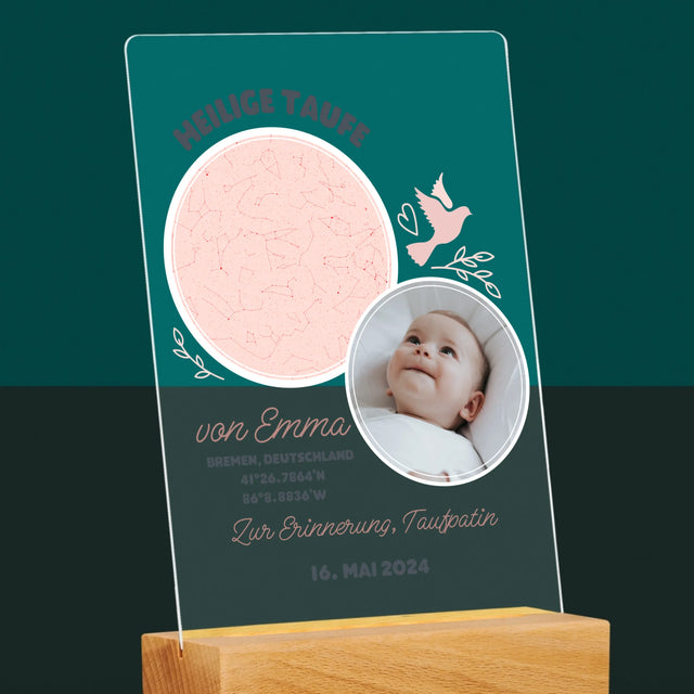 Sternkarte: Taufe - Druck Auf Acrylglas