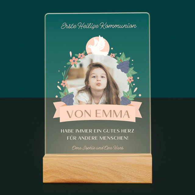 Foto Und Unterschrift: Gutes Herz Kommunion - Druck Auf Acrylglas