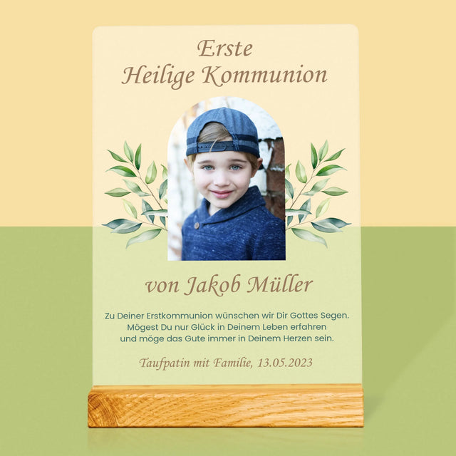 Foto Und Unterschrift: Erste Heilige Kommunion Glückwünsche - Druck Auf Acrylglas
