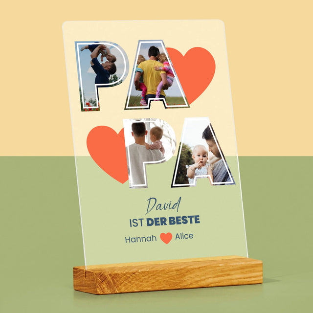 Fotocollage: Papa Ist Der Beste - Druck Auf Acrylglas