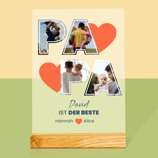 Fotocollage: Papa Ist Der Beste - Druck Auf Acrylglas
