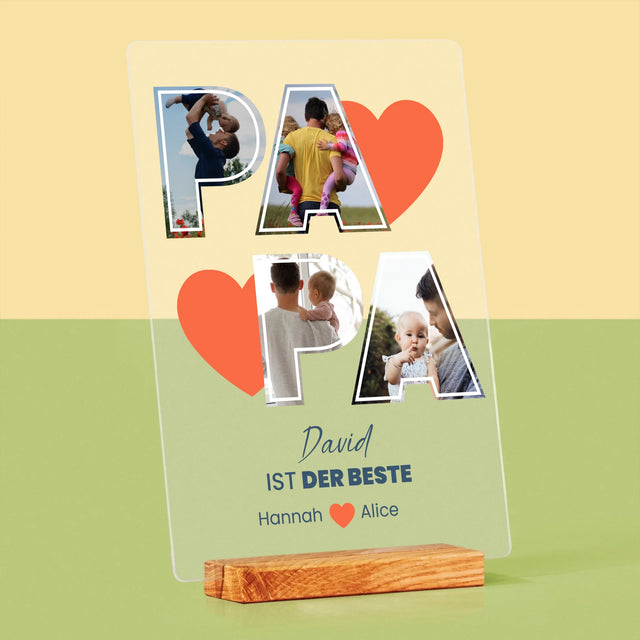 Fotocollage: Papa Ist Der Beste - Druck Auf Acrylglas