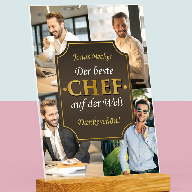 Fotocollage: Der Beste Chef Der Welt  - Druck Auf Acrylglas