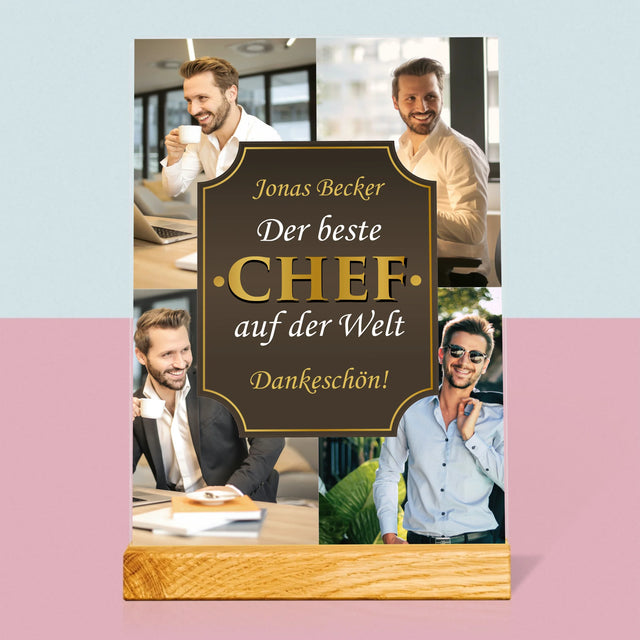 Fotocollage: Der Beste Chef Der Welt  - Druck Auf Acrylglas