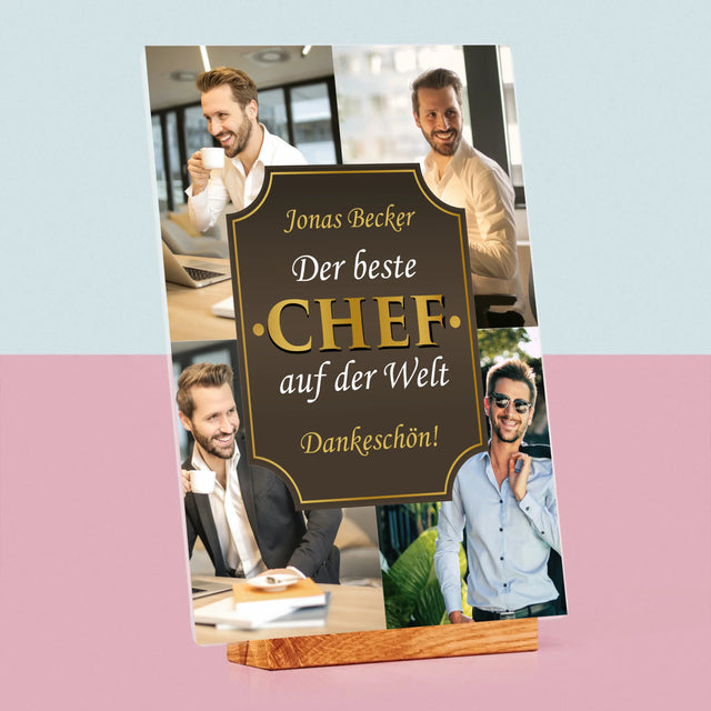 Fotocollage: Der Beste Chef Der Welt  - Druck Auf Acrylglas