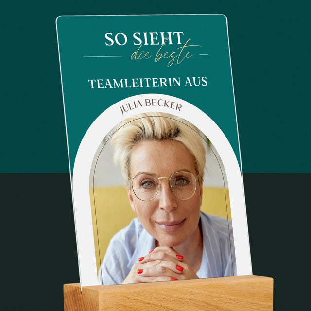 Foto Und Unterschrift: Bester Teamleiter - Druck Auf Acrylglas