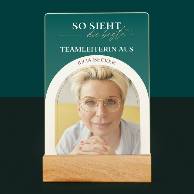 Foto Und Unterschrift: Bester Teamleiter - Druck Auf Acrylglas