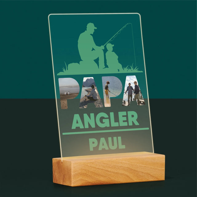 Buchstaben-Collage: Papa - Angler - Druck Auf Acrylglas