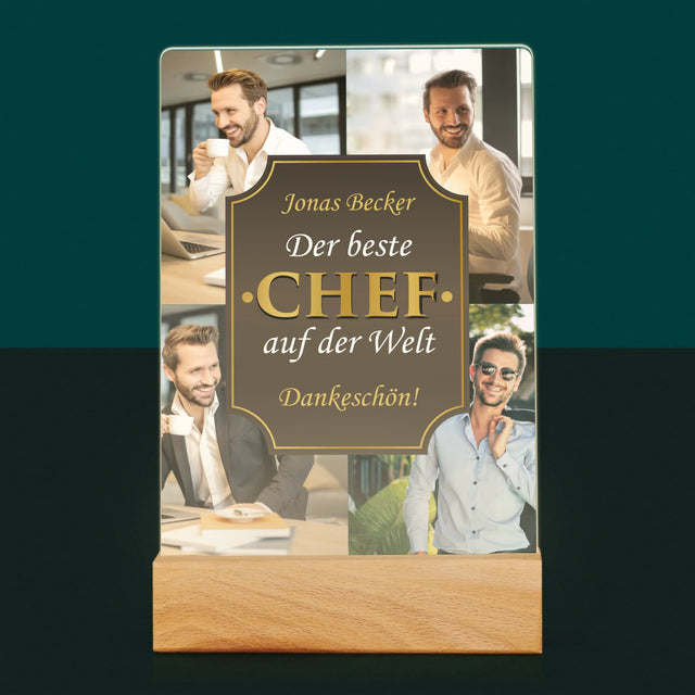 Fotocollage: Der Beste Chef Der Welt  - Druck Auf Acrylglas