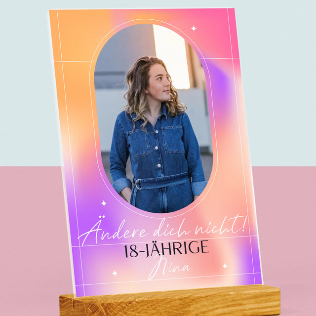 Foto Und Unterschrift: Ändere Dich Nicht - Druck Auf Acrylglas