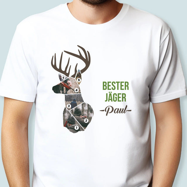 Form-Collage: Bester Jäger - T-Shirt Für Herren