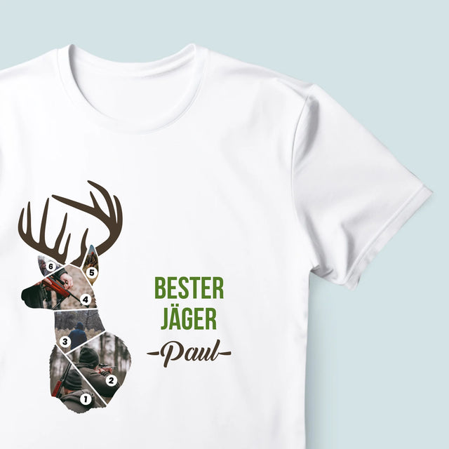 Form-Collage: Bester Jäger - T-Shirt Für Herren
