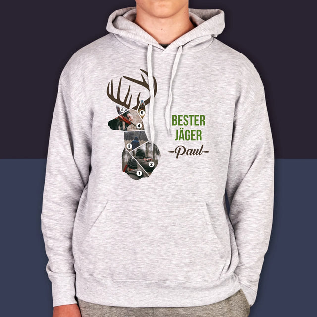 Form-Collage: Bester Jäger - Kapuzenpullover Für Herren