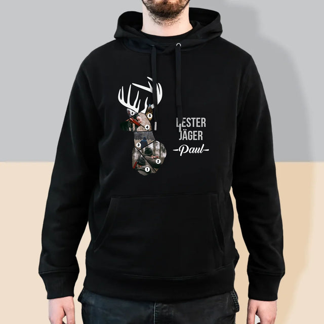Form-Collage: Bester Jäger - Kapuzenpullover Für Herren