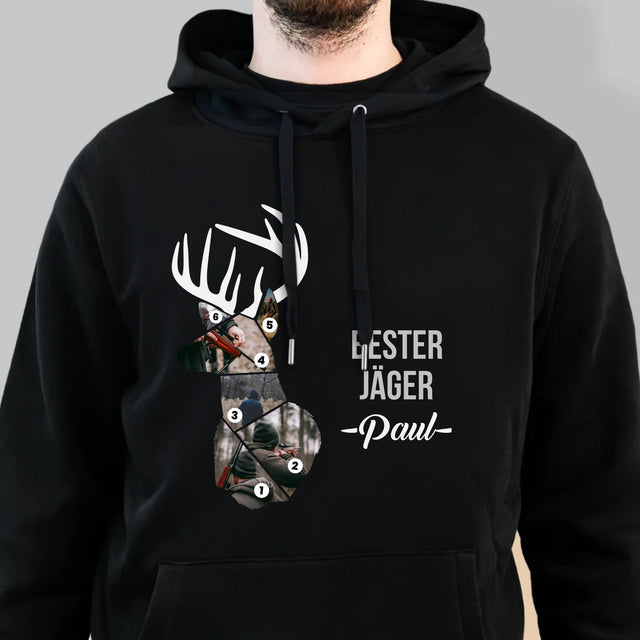 Form-Collage: Bester Jäger - Kapuzenpullover Für Herren