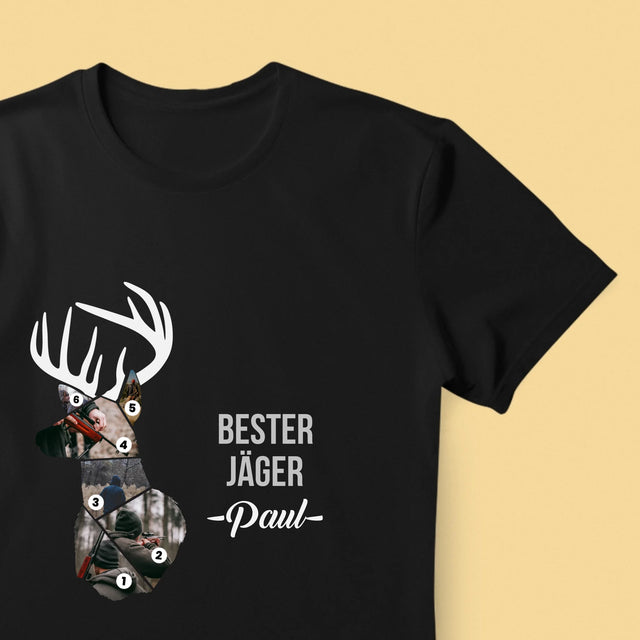 Form-Collage: Bester Jäger - T-Shirt Für Herren