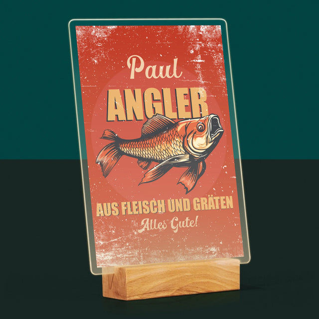 Name Und Unterschrift: Ein Angler Aus Fleisch Und Gräten - Druck Auf Acrylglas