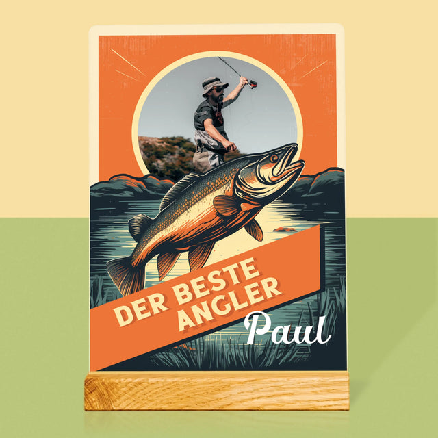 Foto Und Unterschrift: Der Beste Angler - Druck Auf Acrylglas