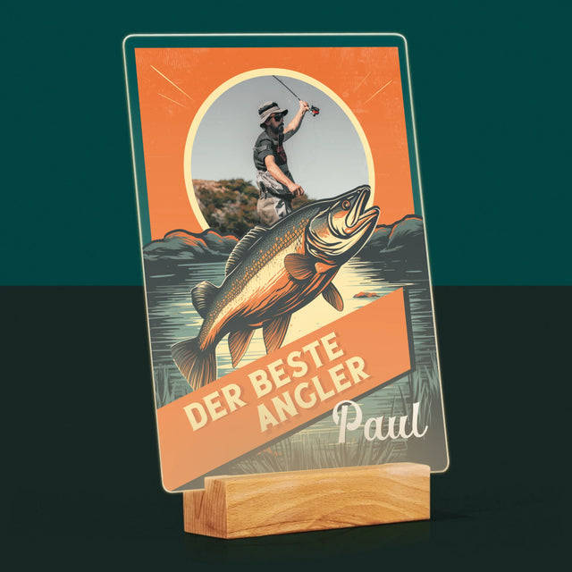 Foto Und Unterschrift: Der Beste Angler - Druck Auf Acrylglas