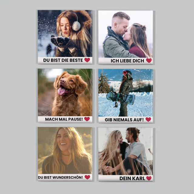 Foto Und Unterschrift: Positive Gedanken - Magneten-Set