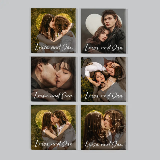 Foto Und Unterschrift: Verliebte Herz - Magneten-Set