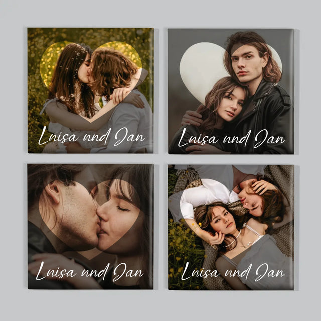 Foto Und Unterschrift: Verliebte Herz - Magneten-Set