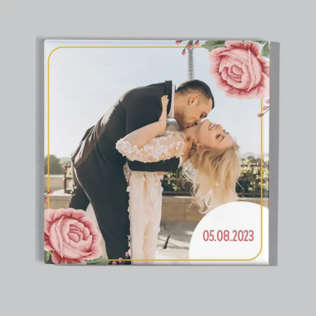 Fotocollage: Ihr Datum - Magneten-Set