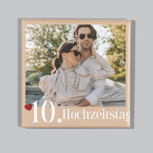 Foto Und Unterschrift: Jahrestag Herzen - Magneten-Set