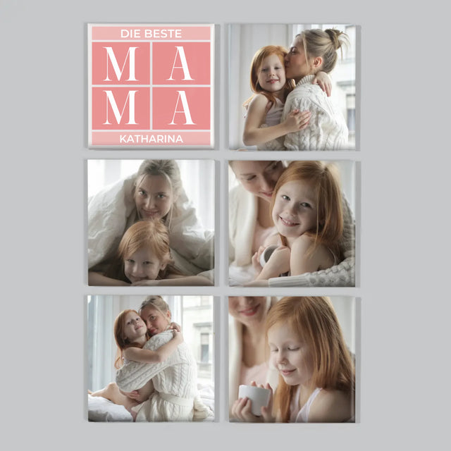Fotocollage: Beste Mama Collage - Magneten-Set