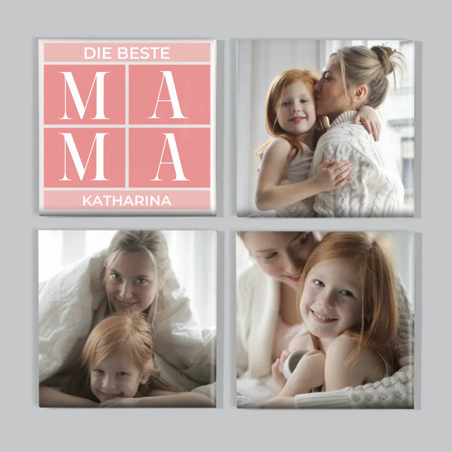 Fotocollage: Beste Mama Collage - Magneten-Set