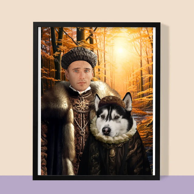 Königsporträt: Adel Auf Der Jagd - Druck Mit Rahmen 30X40