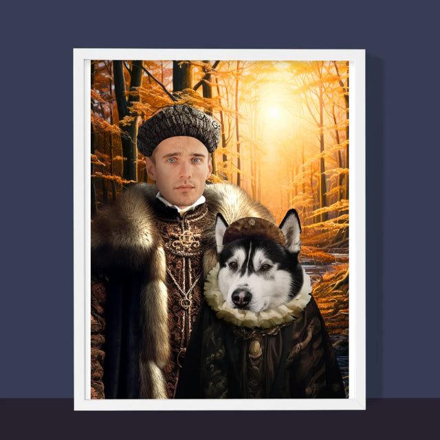 Königsporträt: Adel Auf Der Jagd - Druck Mit Rahmen 30X40