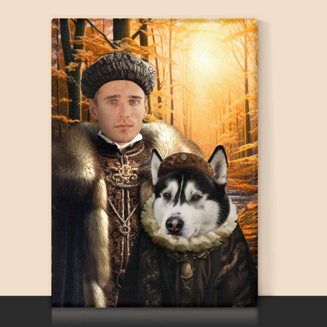 Königsporträt: Adel Auf Der Jagd - Druck Mit Rahmen 30X40